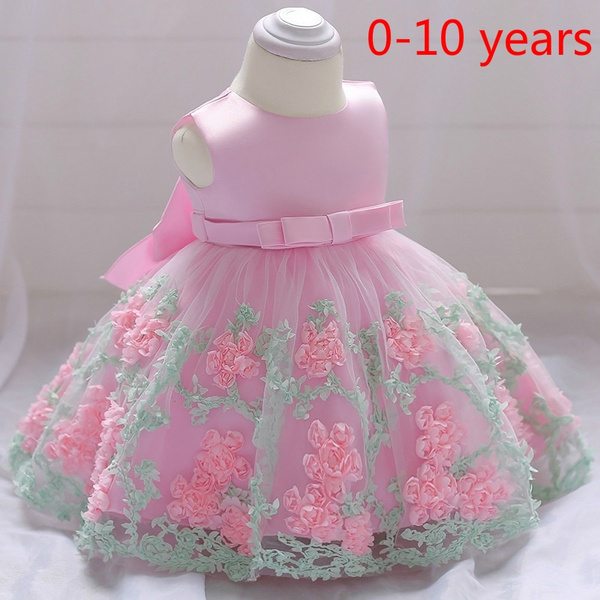 Amazon.com: Floral Dress Girls Birthday Dress Gown Pageant Party Wedding  Kids Princess Bridesmaid Rainbow Girls (Beige, 6-12 Months): Clothing,  Shoes & Jewelry
